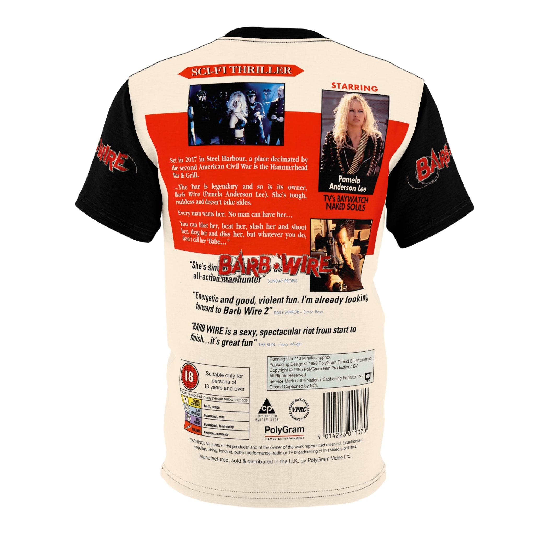 Barb Wire 1996 Movie T-Shirt Pamela Anderson Vintage Style Tee