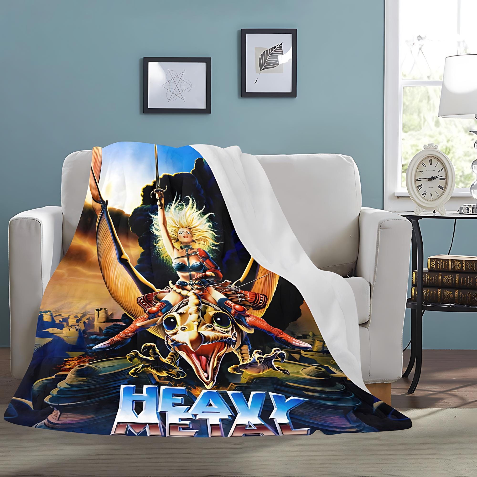 Heavy Metal 1981 Blanket Vintage Style & Cosmic Warrior Comfort