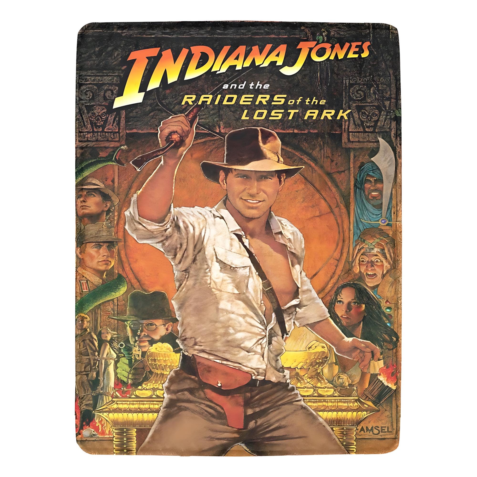 Indiana Jones Raiders of the Lost Ark 1981 Blanket Vintage Style & Fortune and Glory Comfort