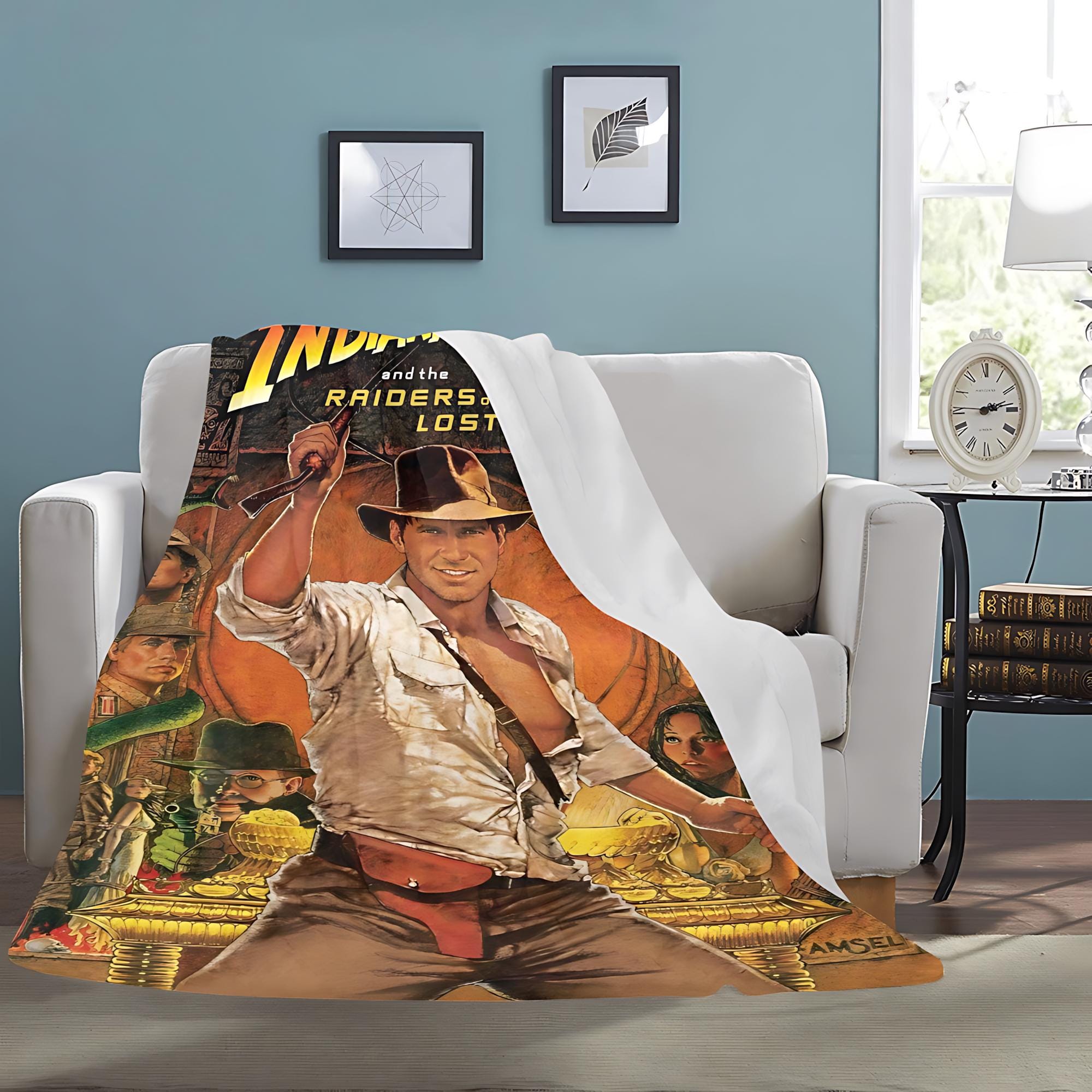 Indiana Jones Raiders of the Lost Ark 1981 Blanket Vintage Style & Fortune and Glory Comfort