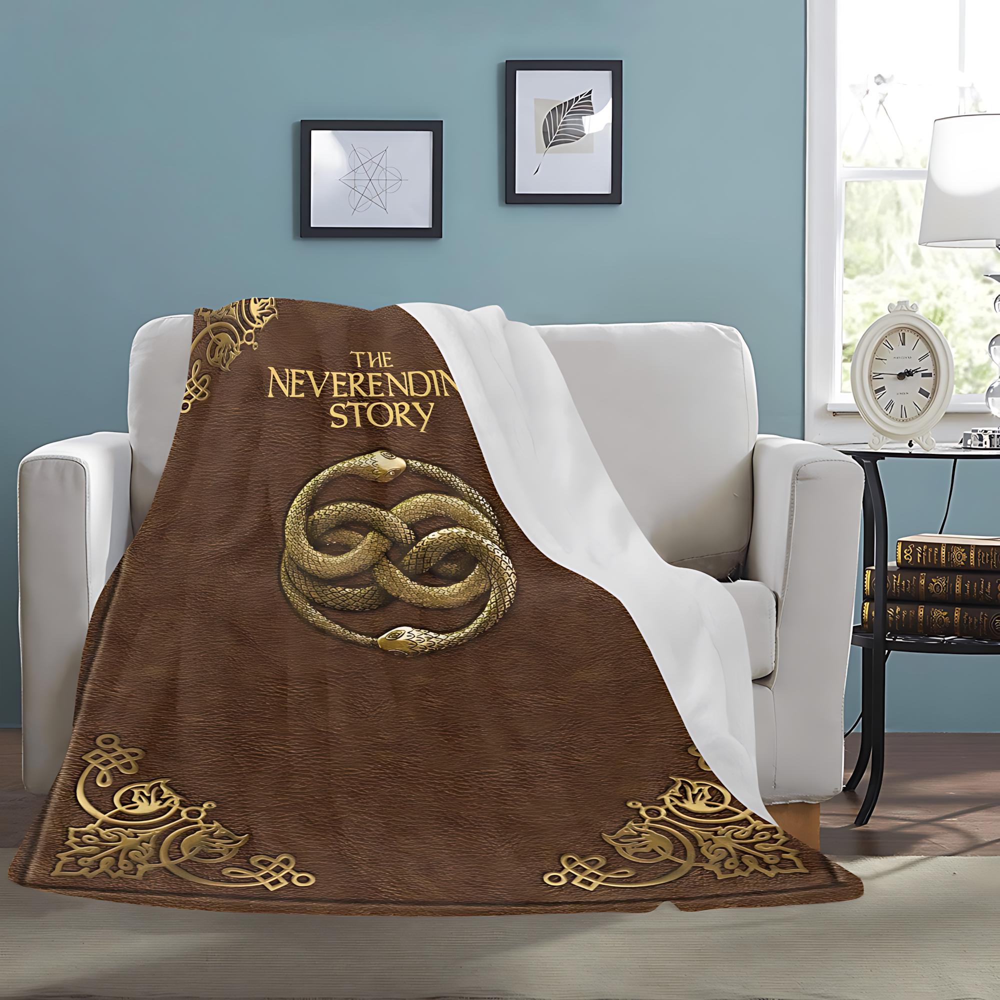 The NeverEnding Story Front Book Vintage Style 80s Ultra-Soft Micro Fleece Blanket