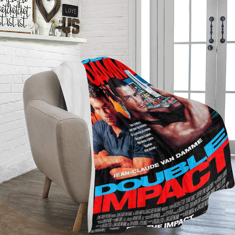 Double Impact 1991 Film Vintage Style Ultra-Soft Micro Fleece Blanket