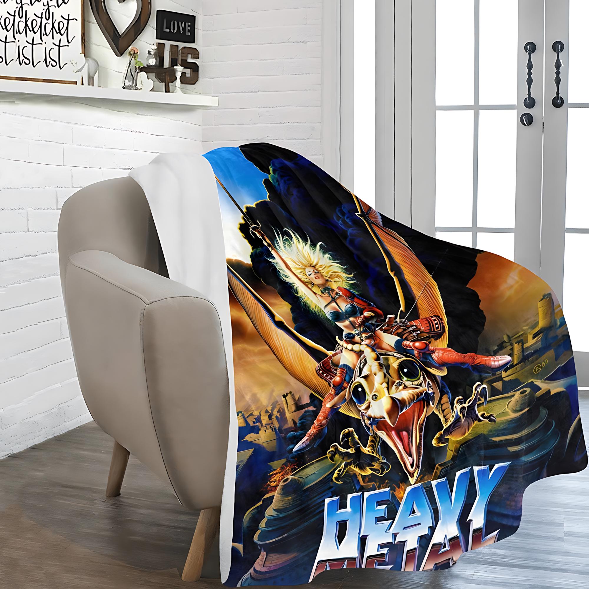 Heavy Metal 1981 Blanket Vintage Style & Cosmic Warrior Comfort