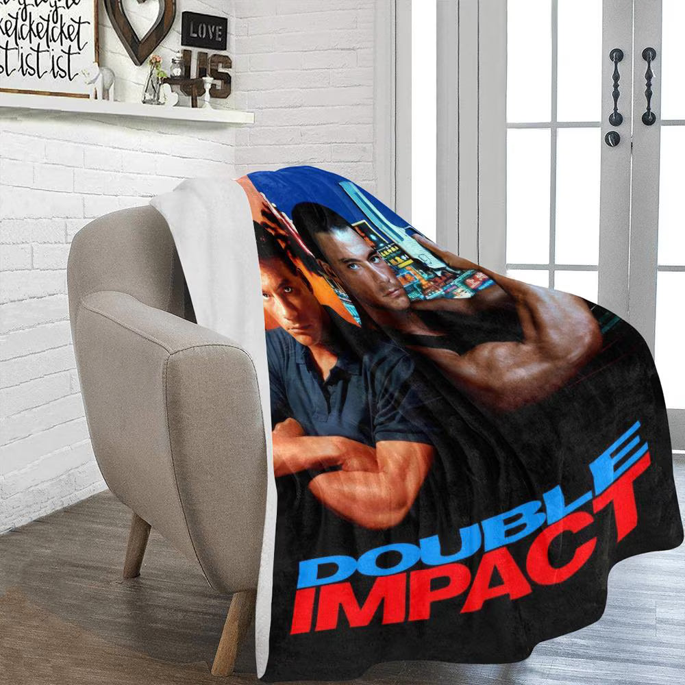 Double Impact 1991 Film Vintage Style Ultra-Soft Micro Fleece Blanket