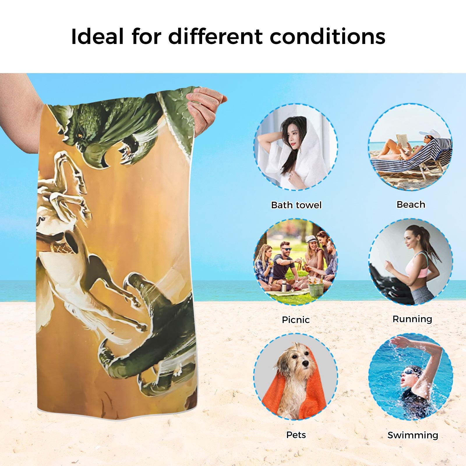 Clash of the Titans The "Release the Kraken" Premium Beach Towel