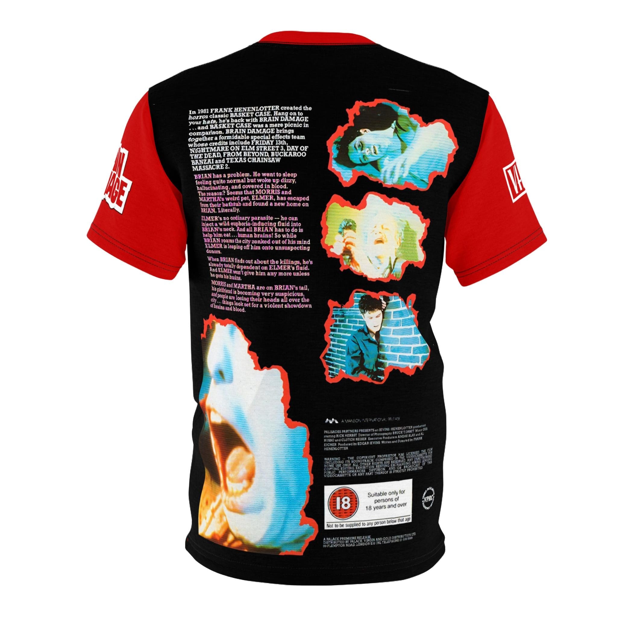 Brain Damage 1988 Movie T-Shirt Aylmer Vintage Style Tee