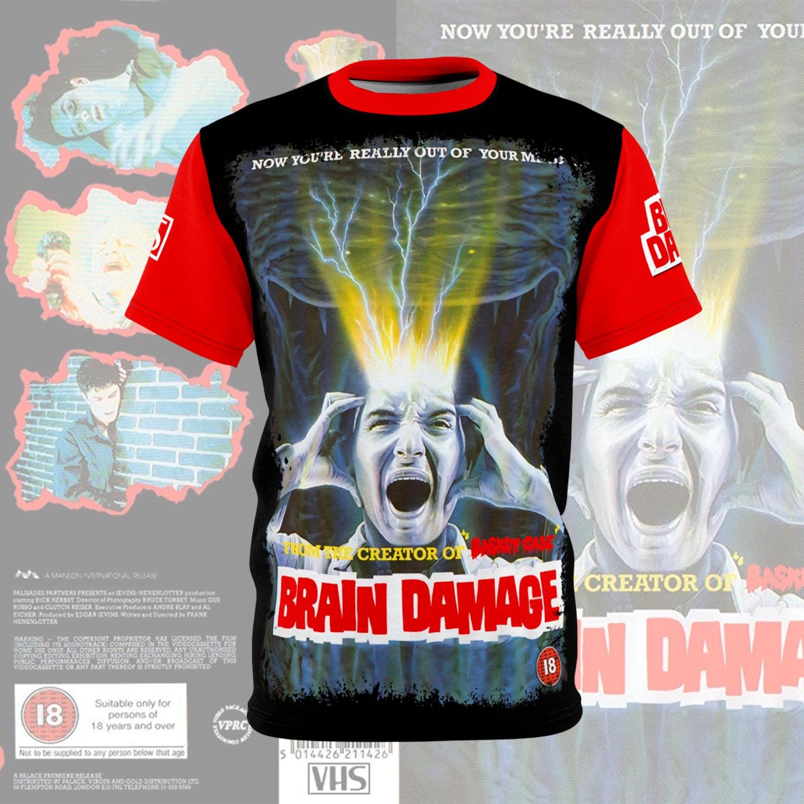 Brain Damage 1988 Movie T-Shirt Aylmer Vintage Style Tee
