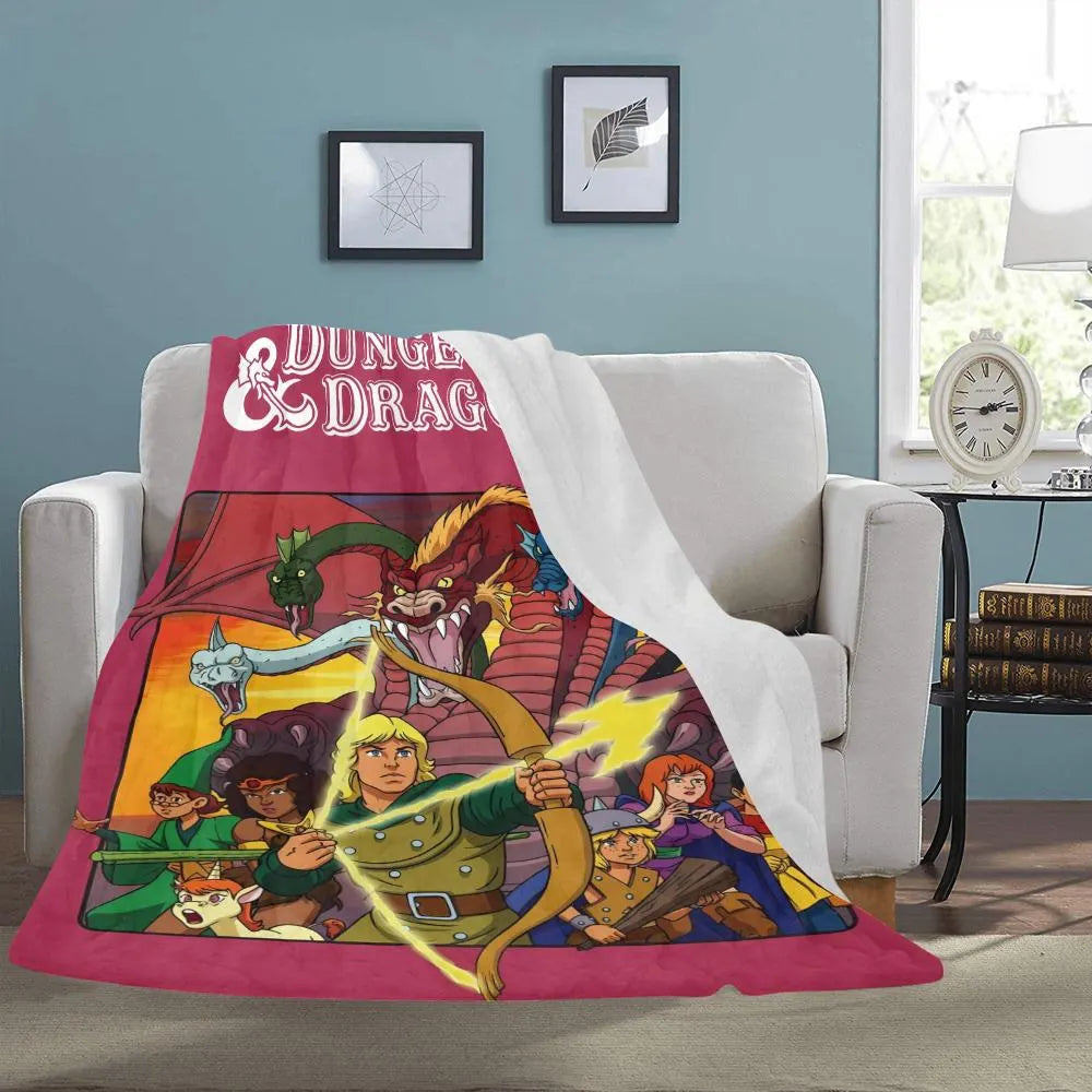 Dungeons & Dragons 1983 Animated Series Vintage Style Ultra-Soft Micro Fleece Blanket