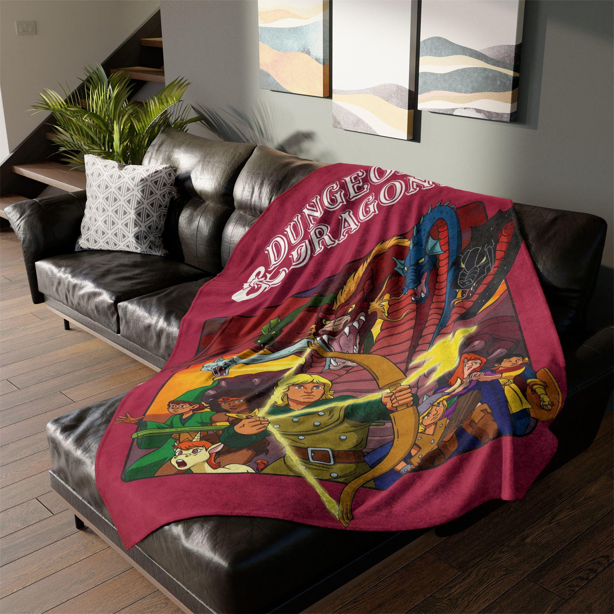 Dungeons & Dragons 1983 Animated Series Vintage Style Ultra-Soft Micro Fleece Blanket