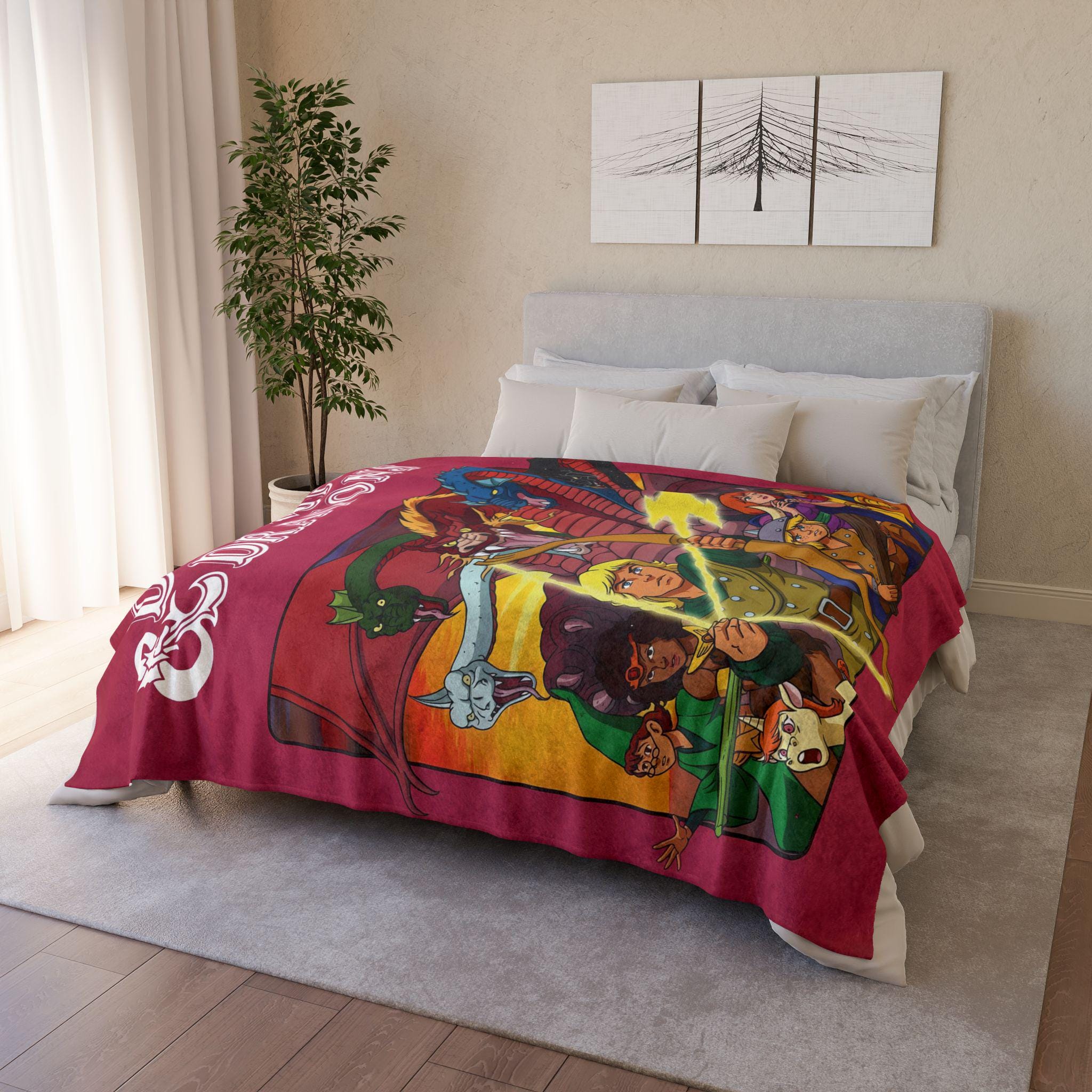 Dungeons & Dragons 1983 Animated Series Vintage Style Ultra-Soft Micro Fleece Blanket
