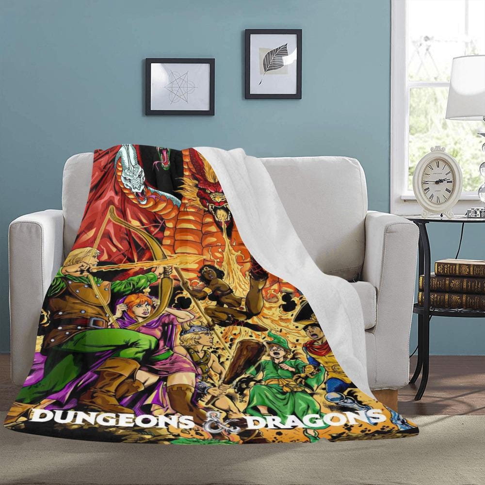 Dungeons & Dragons 1983 Animated Series Vintage Style Ultra-Soft Micro Fleece Blanket