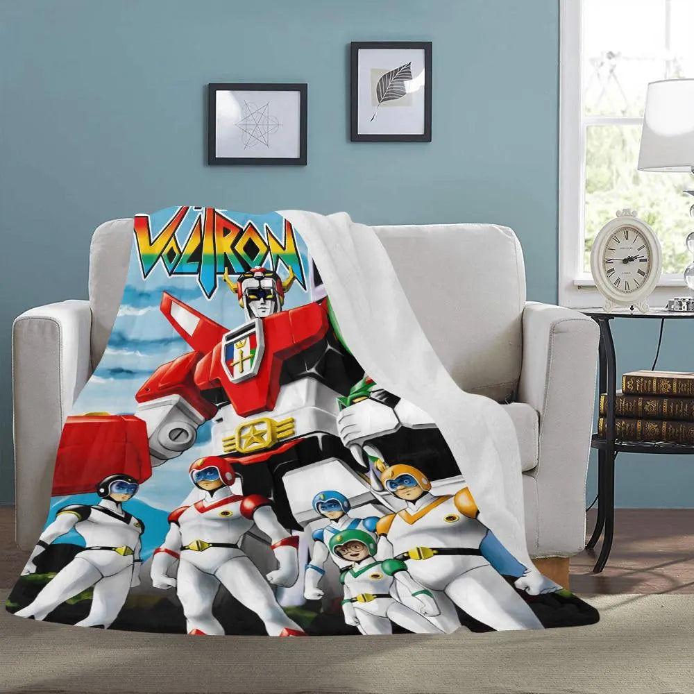 Voltron: Defender of the Universe 1984 Cartoon Series Vintage Style Ultra-Soft Micro Fleece Blanket