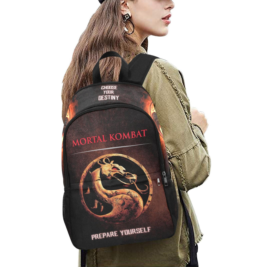 Mortal Kombat 1995 Movie Art Backpack Choose Your Destiny Retro Bag