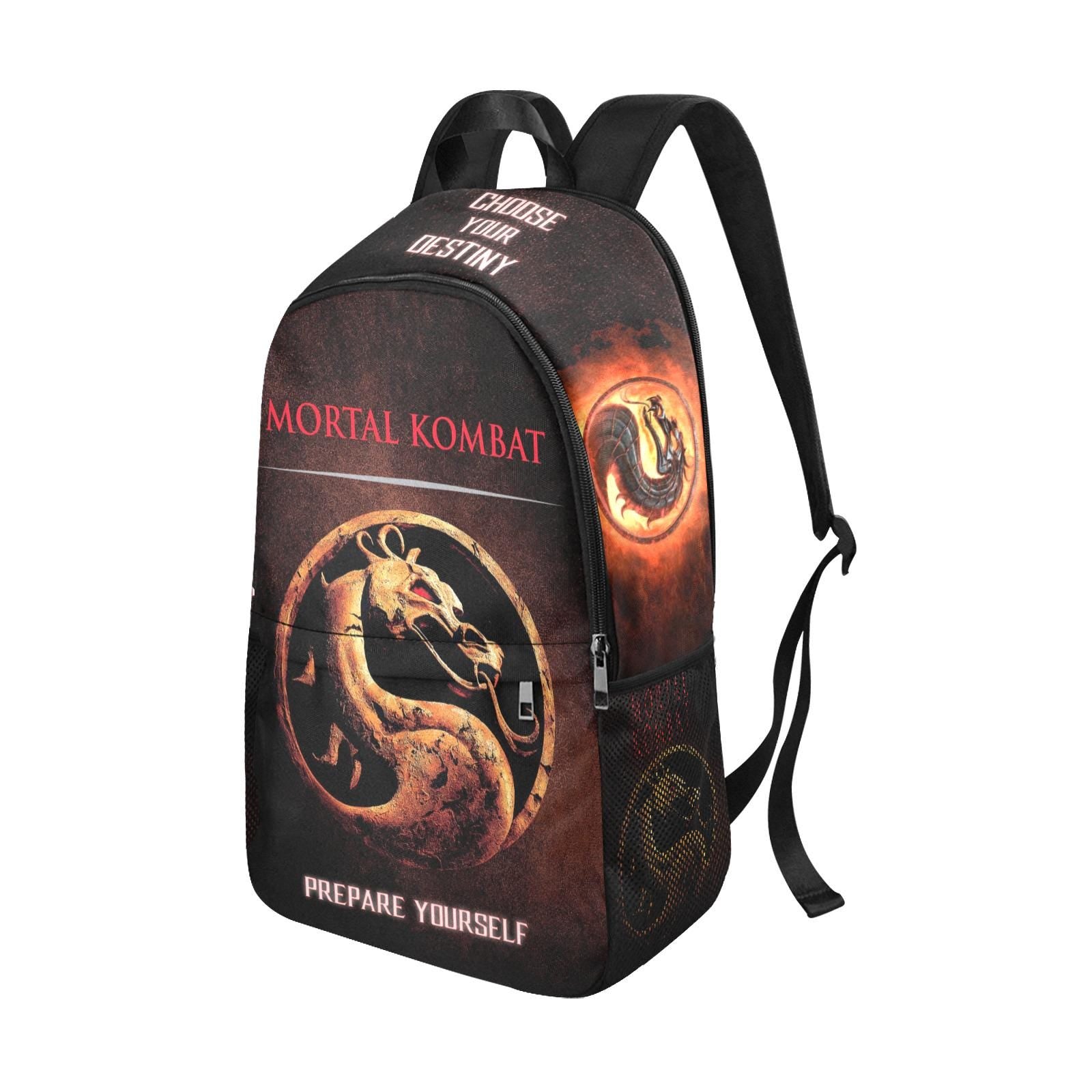 Mortal Kombat 1995 Movie Art Backpack Choose Your Destiny Retro Bag