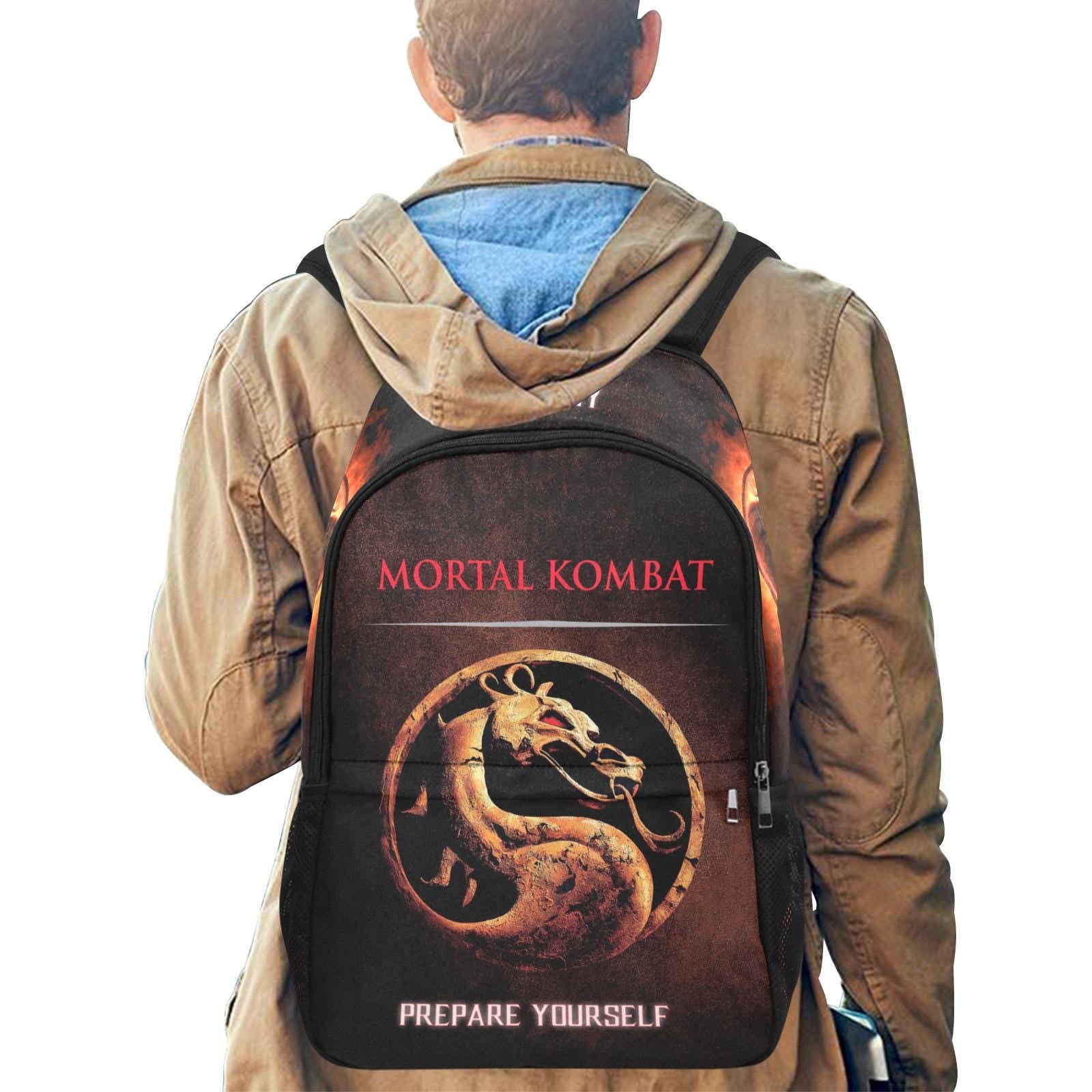 Mortal Kombat 1995 Movie Art Backpack Choose Your Destiny Retro Bag
