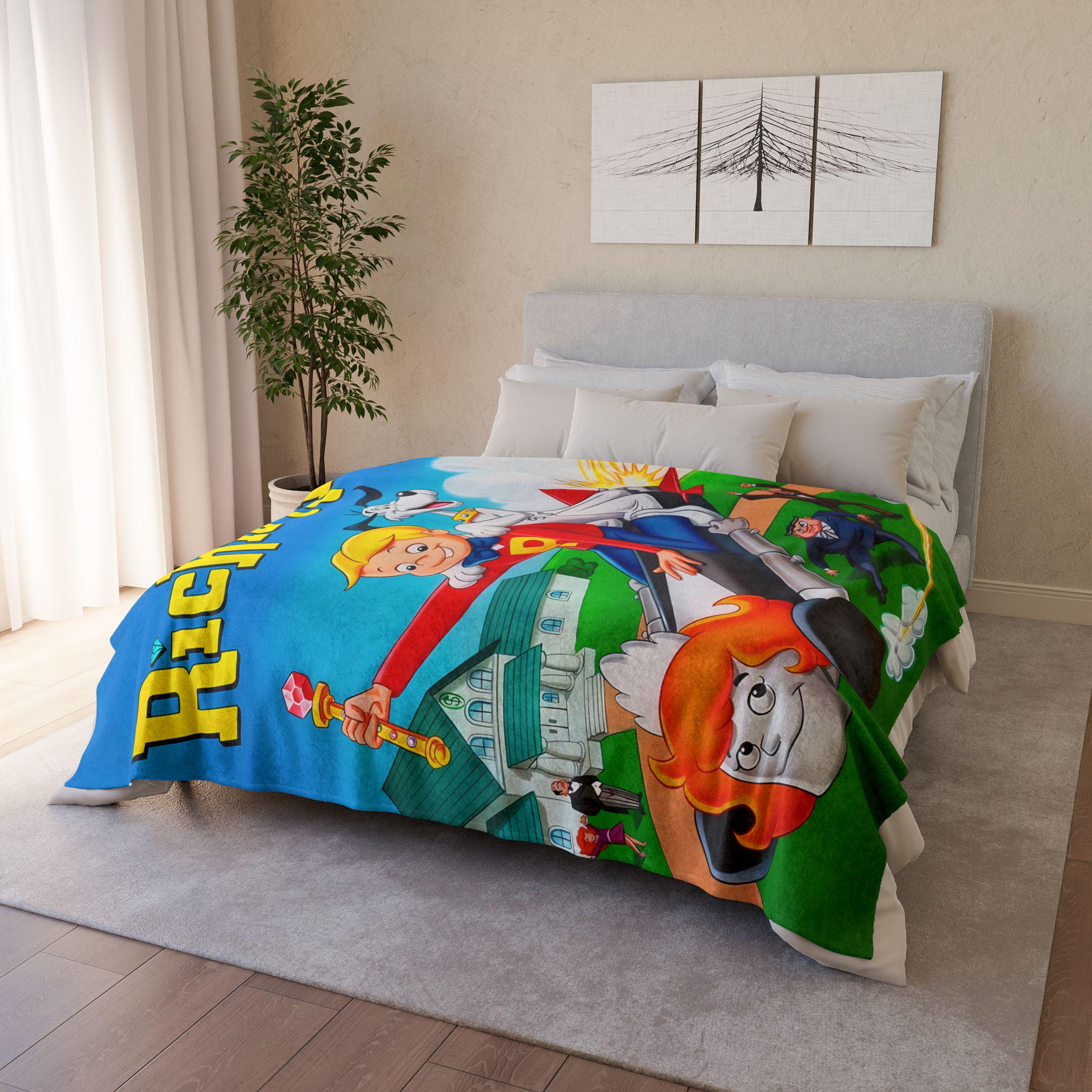 Richie Rich 1980 Cartoon Series Vintage Style Ultra-Soft Micro Fleece Blanket