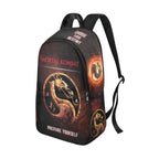 Backpack with Mortal Kombat design on a white background